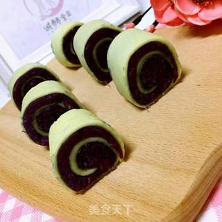 宝宝辅食【紫薯蛋皮卷】的做法步骤:9