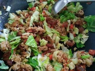 腊肉炒饭的做法步骤:7