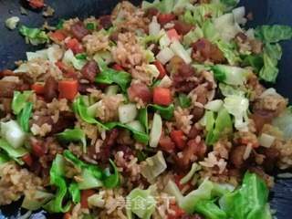 腊肉炒饭的做法步骤:8