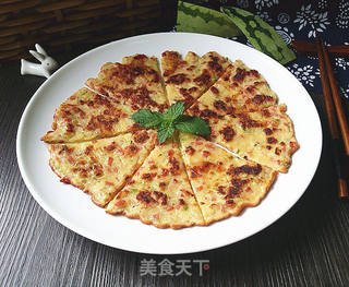 西瓜皮火腿鸡蛋饼的做法步骤:11
