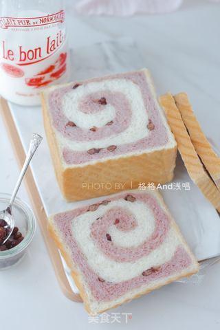 蜜豆紫薯土司的做法步骤:14