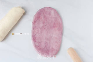 蜜豆紫薯土司的做法步骤:7