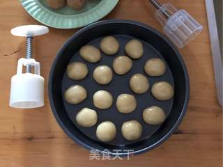赏味中秋、乐享团圆~【金沙肉松香肠月饼】的做法步骤:14