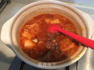 韩式牛肉泡菜汤的做法步骤:9