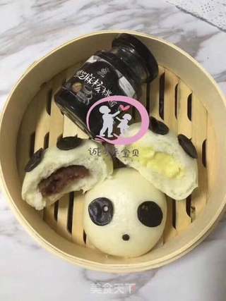 果果妈咪?熊猫奶黄色?的做法步骤:9