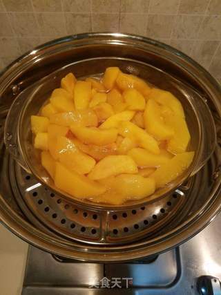 无水蒸黄桃的做法步骤:5
