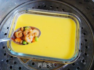 北极虾仁蒸蛋羹的做法步骤：12