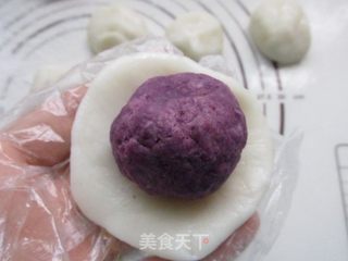 彩色紫薯冰皮月饼的做法步骤：12