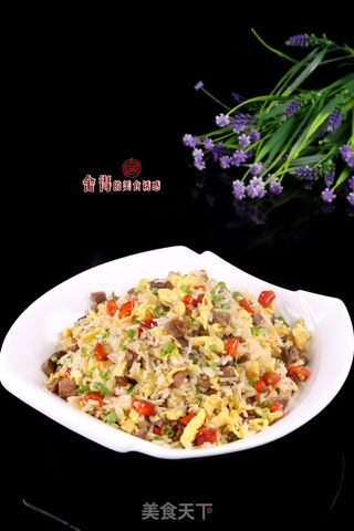 野山椒牛肉炒饭的做法步骤:7