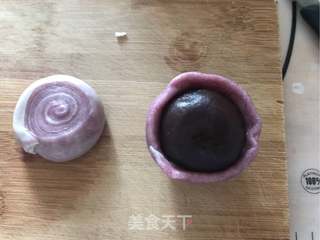 赏味中秋、乐享团圆~【紫薯螺旋蛋黄酥】的做法步骤:21