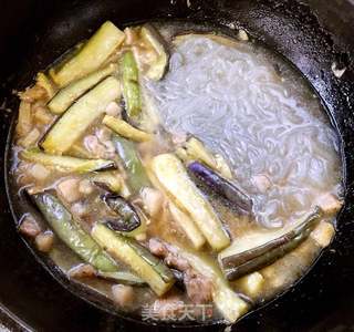 肉末粉丝茄子煲的做法步骤:7