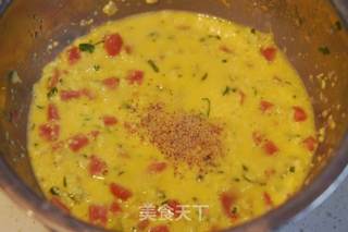快手早餐洋葱火腿鸡蛋玉米饼的做法步骤:5