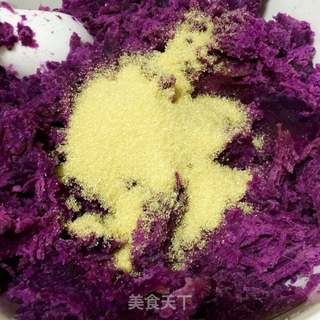南瓜紫薯饼的做法步骤:7