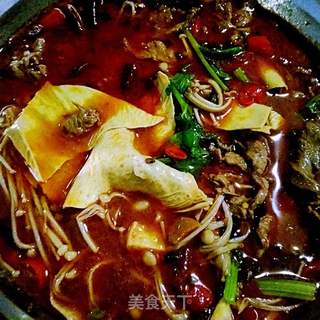 自制川味水煮麻辣牛肉毛肚的做法步骤:5
