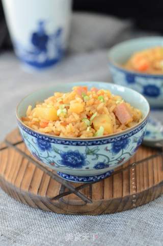 火腿咖喱焖饭的做法步骤:10