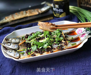 豆豉辣酱蒸秋刀鱼的做法步骤:13