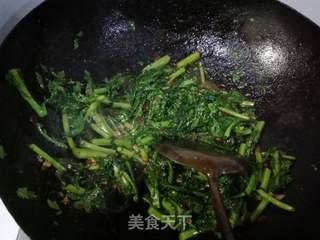 十分钟快手菜之豆瓣酱炒茼蒿的做法步骤:8