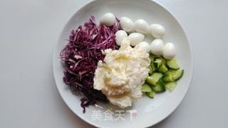 紫甘蓝土豆泥色拉的做法步骤:7