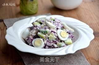 紫甘蓝土豆泥色拉的做法步骤:8