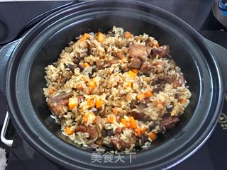 香菇排骨焖饭的做法步骤:17