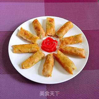 香煎馄饨皮土豆春卷的做法步骤:12