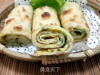 小油菜鸡蛋卷饼的做法步骤:17