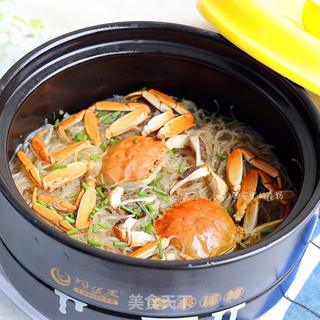 大闸蟹粉丝煲的做法步骤:11