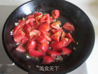 番茄虾仁意面的做法步骤:6