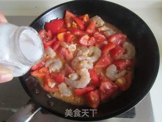 番茄虾仁意面的做法步骤:8