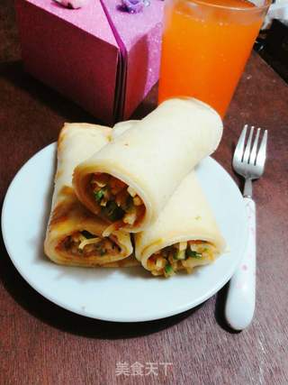 土豆丝卷饼的做法步骤:12