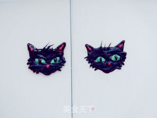 万圣节炸毛小黑猫—创意巧克力甜甜圈的做法步骤:17