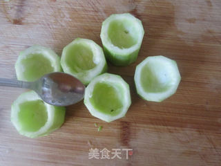 酿蒸丝瓜的做法步骤:3