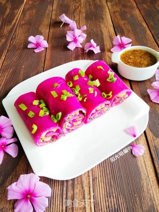 火龙果虾仁肠粉的做法步骤:20