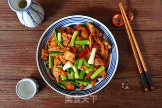 蒜苗面筋烧五花肉的做法步骤:9
