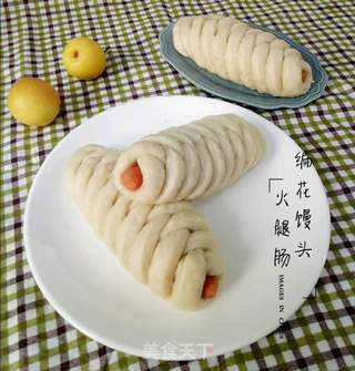 火腿肠编花馒头的做法步骤:7