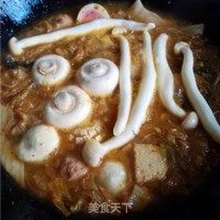 韩式辣白菜丸子汤的做法步骤:7