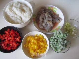 彩椒虾仁炒饭的做法步骤:3
