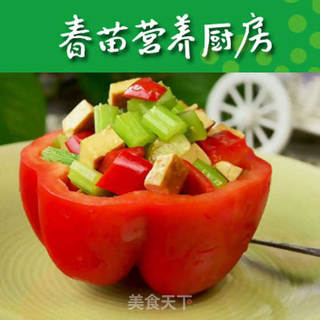 甜椒芹菜炒豆干的做法步骤:7