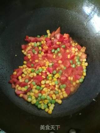 番茄炒饭的做法步骤:4