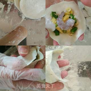 虾仁韭菜鸡蛋饺的做法步骤:3
