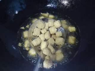 油豆腐扒菜心的做法步骤:5
