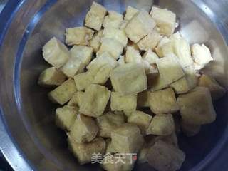油豆腐扒菜心的做法步骤:6