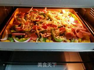 鸡肉什锦披萨的做法步骤:14