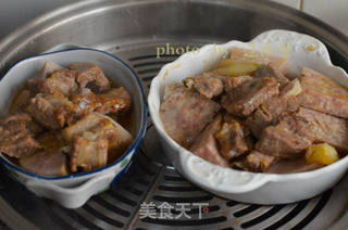 香芋蒸排骨的做法步骤:11