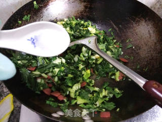 培根菜饭的做法步骤:8