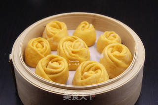 玫瑰花南瓜馒头的做法步骤:10