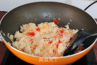 番茄蛋炒饭的做法步骤:6