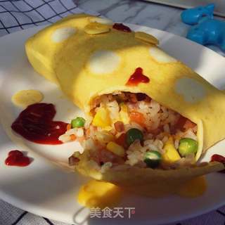波点蛋包饭的做法步骤:17