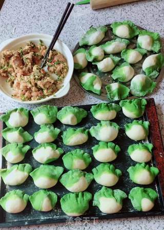 翡翠白菜饺子的做法步骤:12