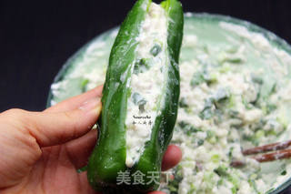 客家美食，煎酿辣椒的做法步骤：5